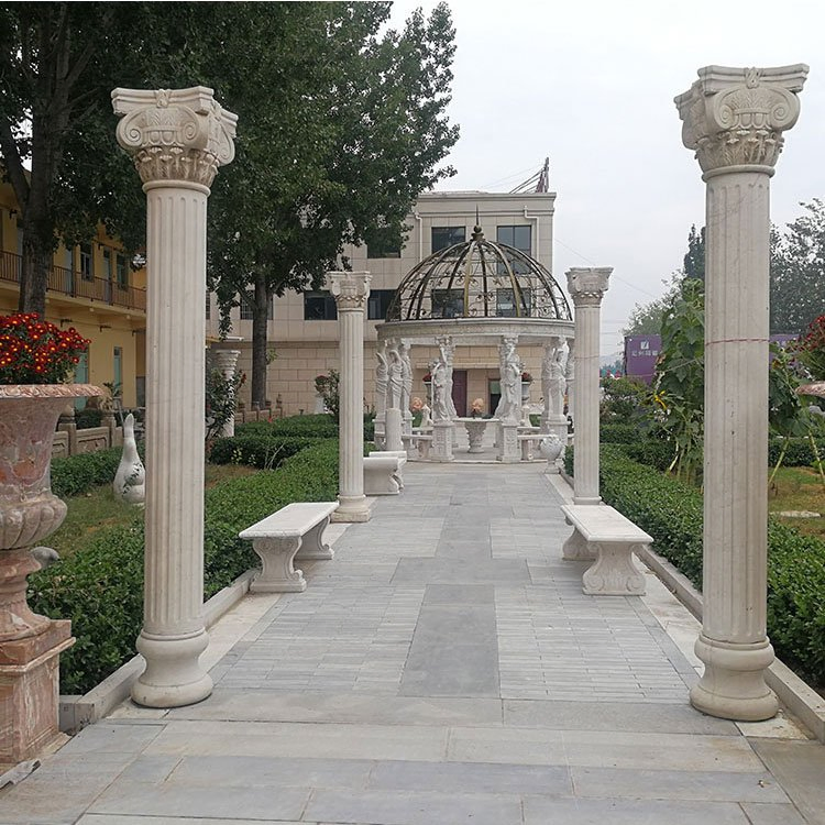 Custom Decorative Natural Stone Column with Capital and Base