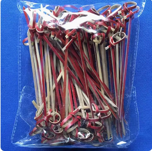 Wholesale Disposable Bamboo Knot Pick Skewers for Birthday Fruit Skewer Knot Skewer
