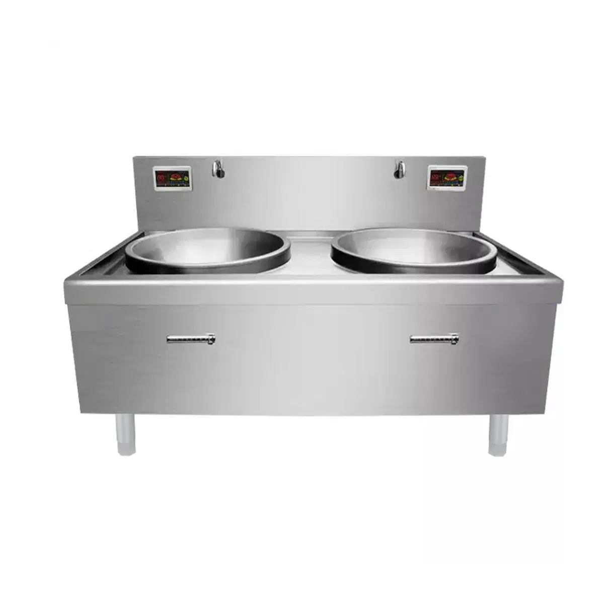 Heavy-Duty Electromagnetic Stove with Two Burners for Professional Use
