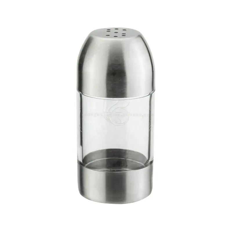 Metal Holder Stand Stainless Steel Salt Shaker Oil Bottle Dispenser & Salt Pepper Shaker 4PCS Seasoning Set