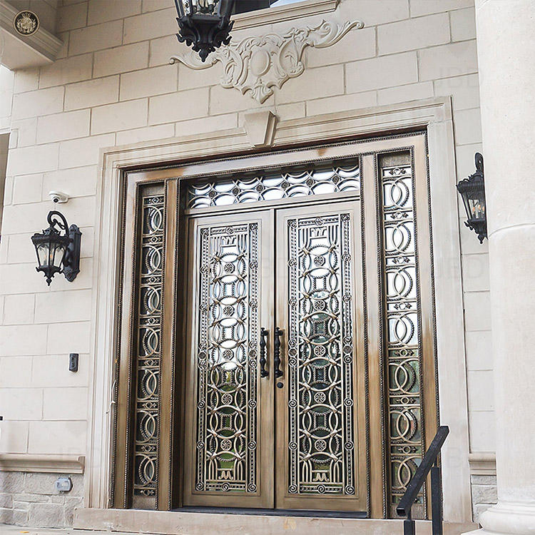 Exterior Entrance Metal Aluminium Alloy Fence and Gates Design Outdoor Automatic Aluminum Profile Slat Double Swing Entry Gate