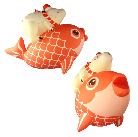 Large Animated Fish Balloon Shaped Fish with Remote Control Fish Music LED