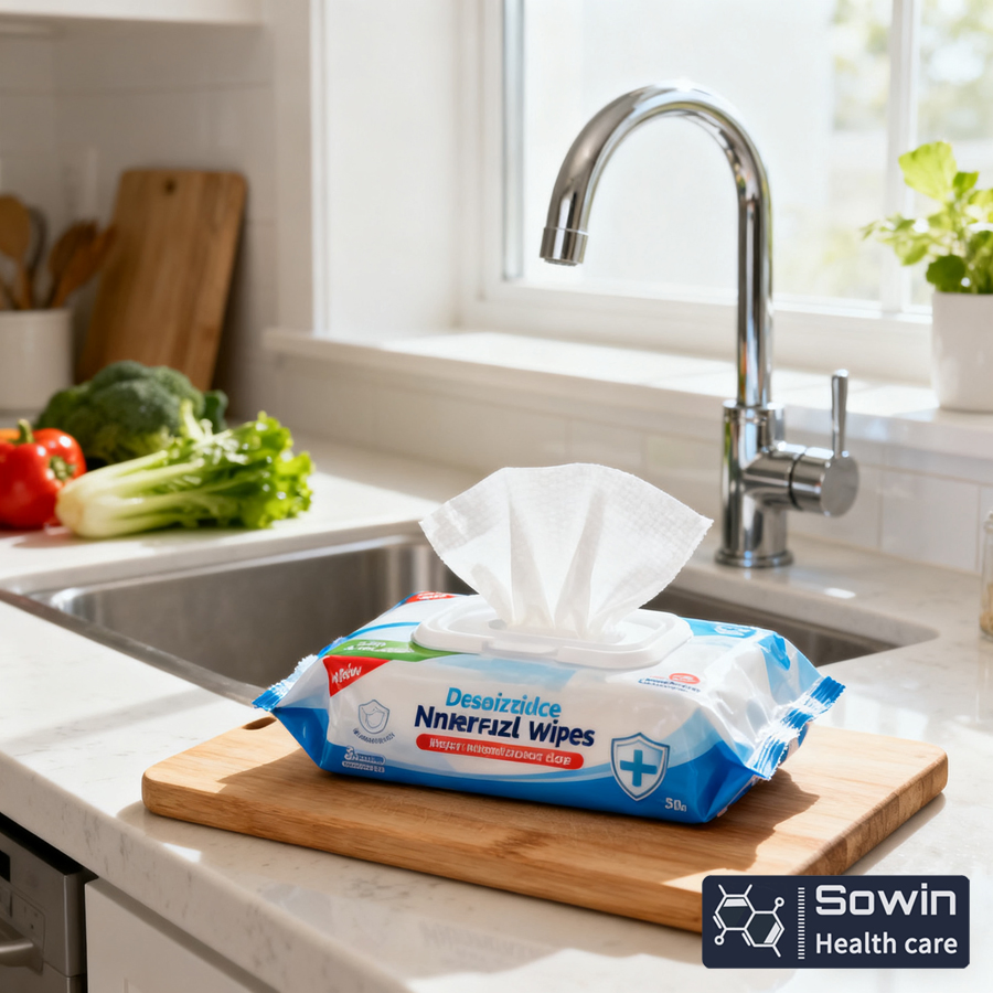 99.9% Antibacterial Kitchen Bathroom Long-Lasting Sanitizing Wet Wipes