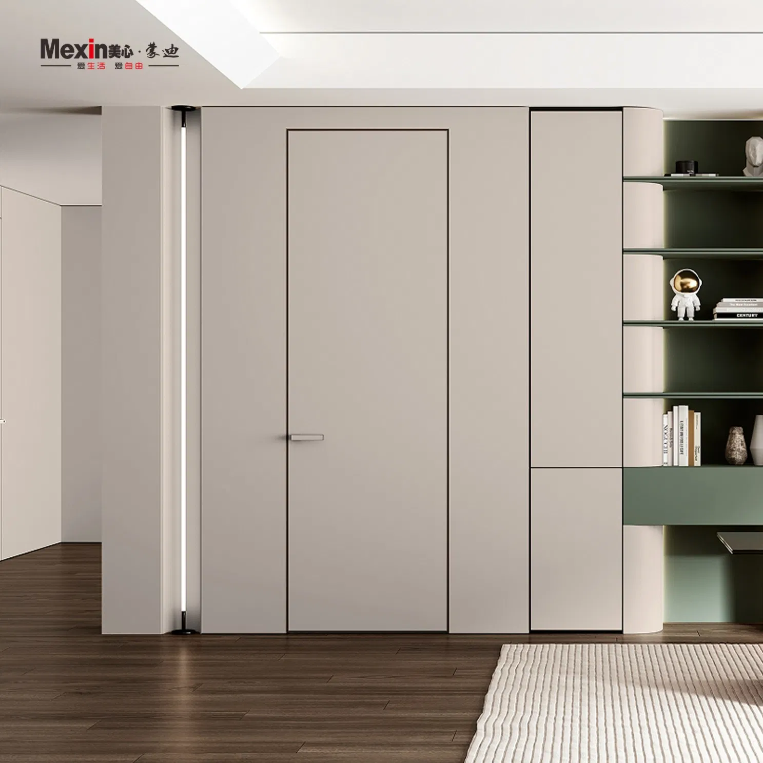 Mexin Stylish Modern Wooden Wood Composite Interior Door for Bedroom and Living Room in Home