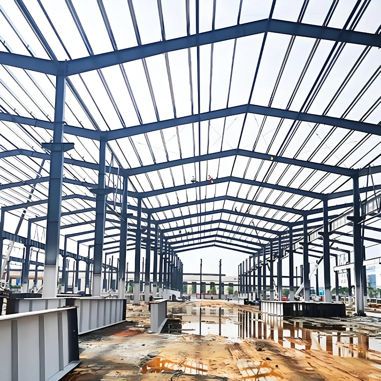 Heavy Duty Steel Construction Structural Support Systems for Multi-Story Parking Garages and Vehicle Storage Facility Buildings