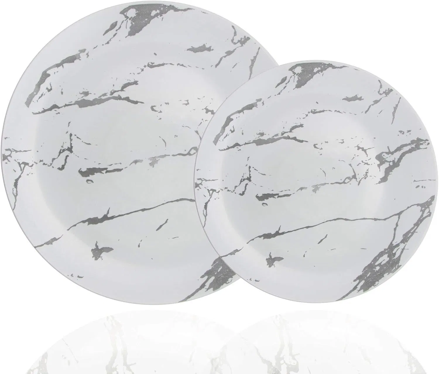 Premium Plastic Plates Combo: Large Dinner & Salad Plates