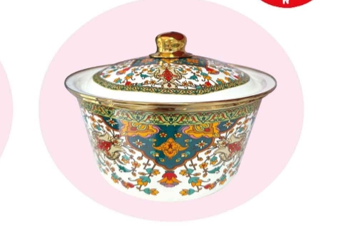 Popular Gold-Rimmed Enamel Finger Bowl