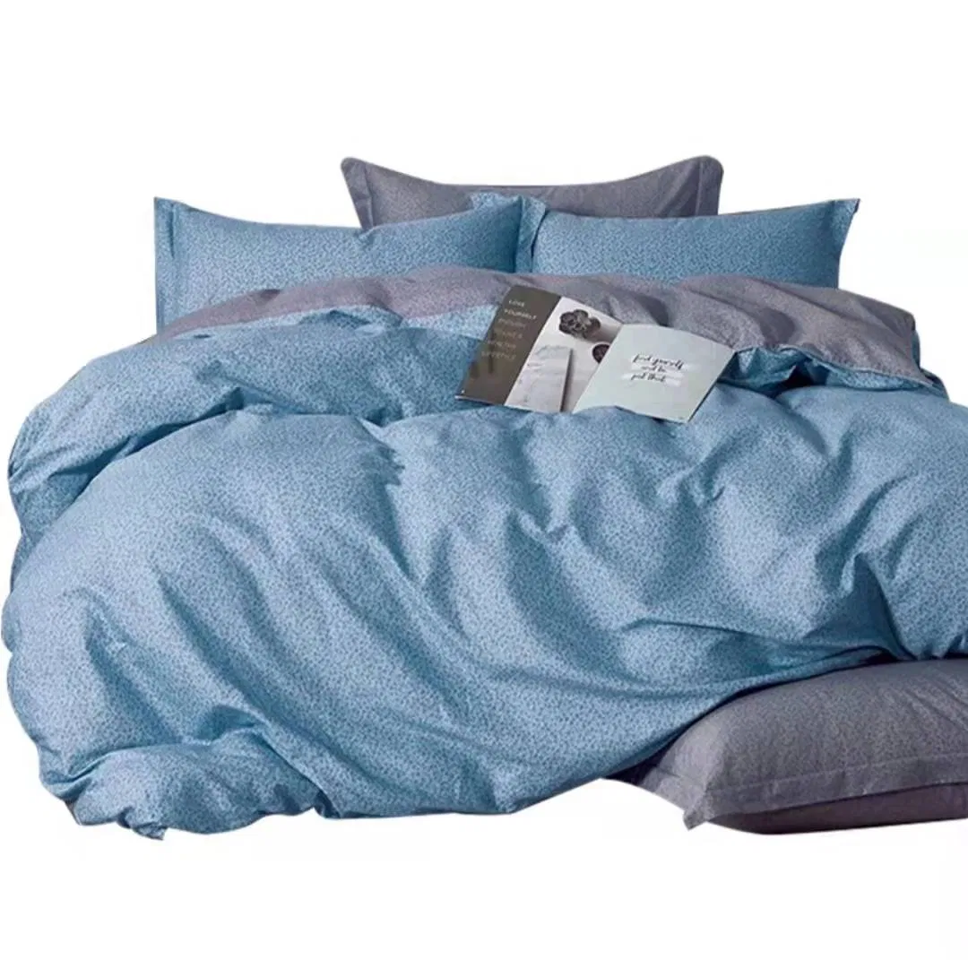 New Home Solid Color Fabric Custom Bed 4-Piece Sheet Sets, Quilt, Pillowcase Stylish Simple High Quality Cotton Sets