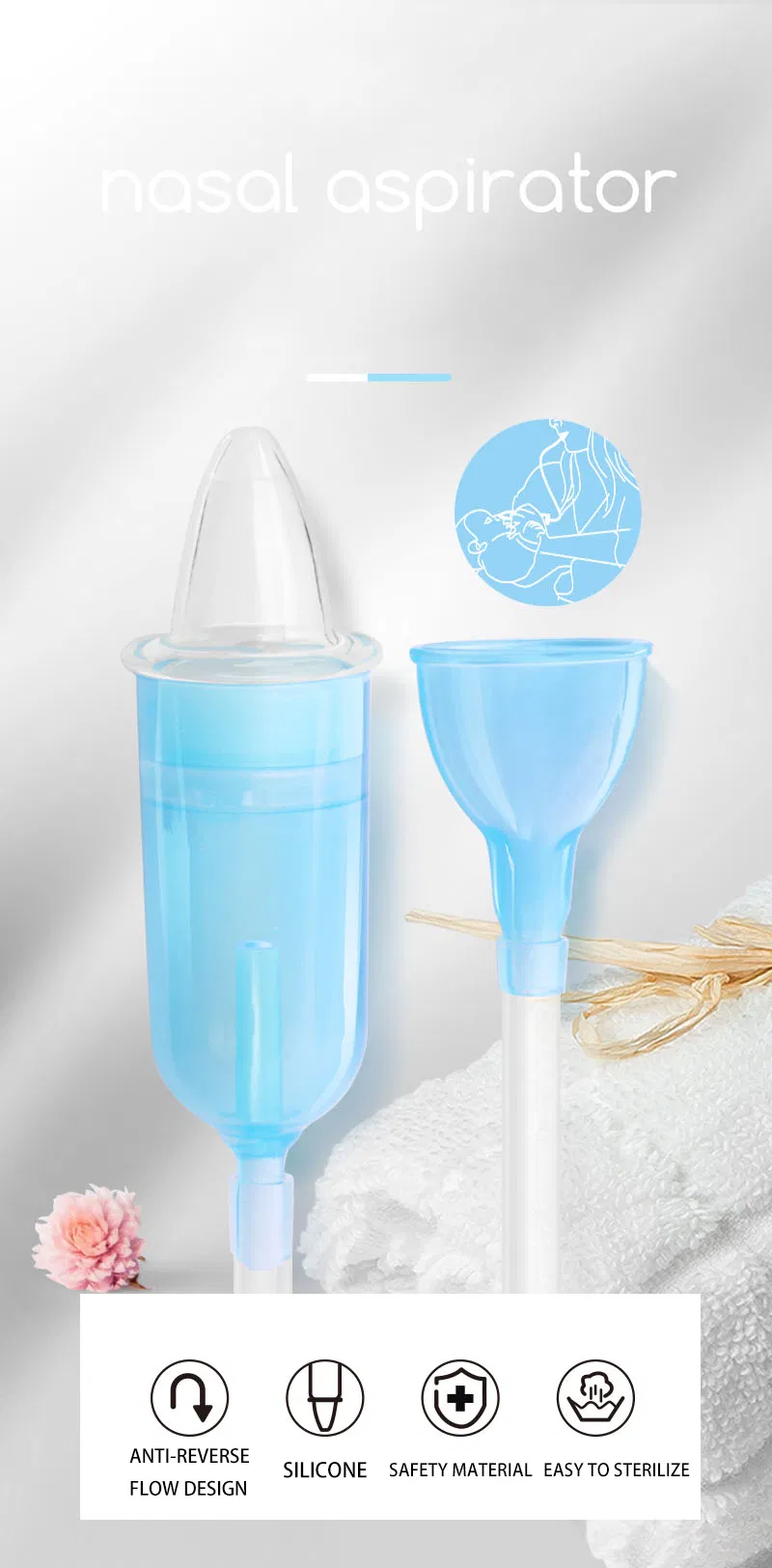 Factory Price Baby Mouth Suction Nose Cleaner Mucus Catheter Nasal Aspirator