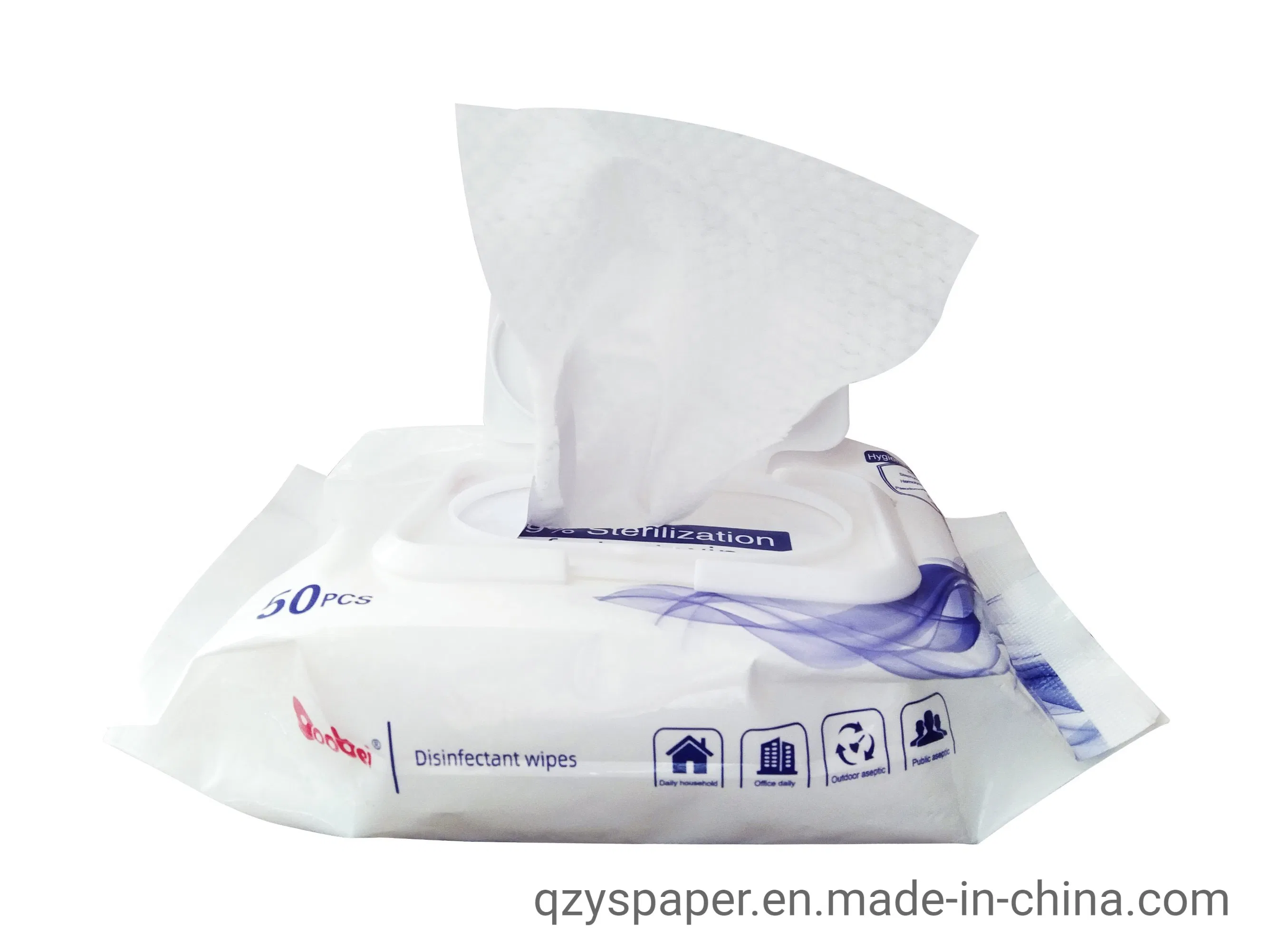 Wholesales Household Protective 50PCS Disinfectant Antibacterial Wet Tissue 75% Alcohol Wipes