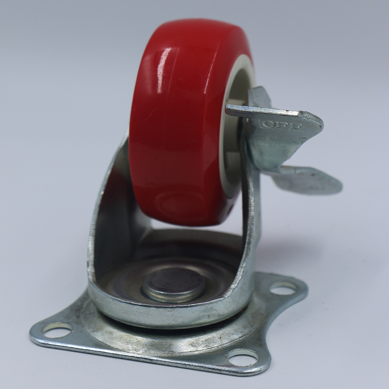 2-Inch Heavy Industrial Casters Factory Direct Sales Light Red Casters for Furniture