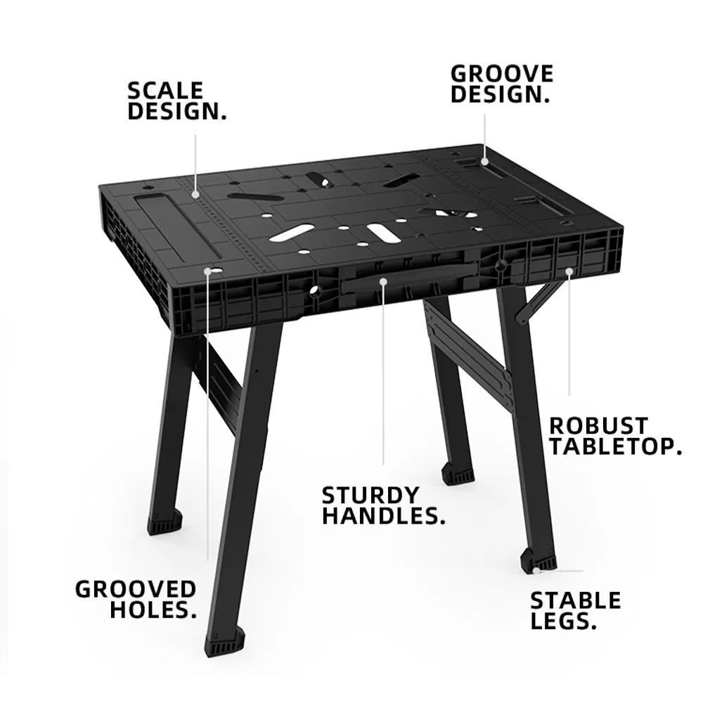 Factory Price Portable Foldable Wood Working Workbench Table with 4 Stop Blocks