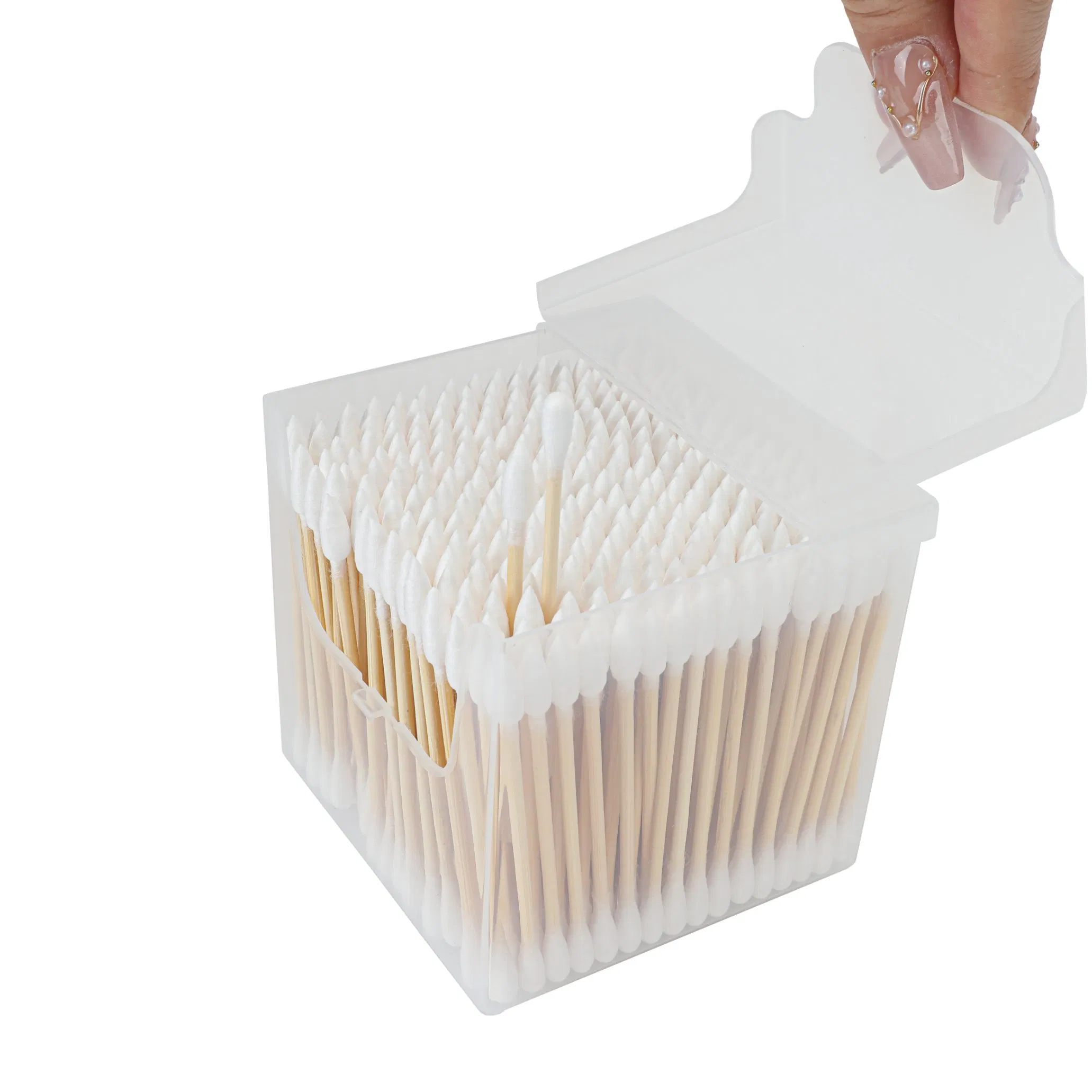 300CT Cotton Swabs with Strong Bamboo Sticks Biodegradable Cotton Buds