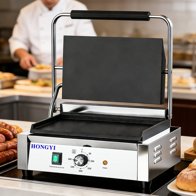 Stackable Panini Grill Digital Control for Small Kitchen & Takeaway Shop