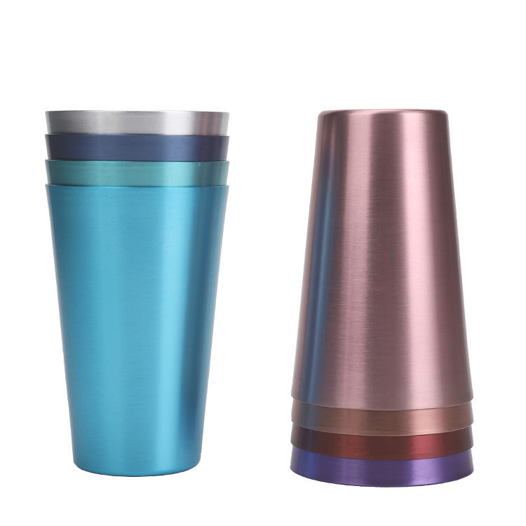 Custom Outdoor Camping Party Mug Cold Drink Beer Cola Cups Reusable Recyclable Aluminum Cup