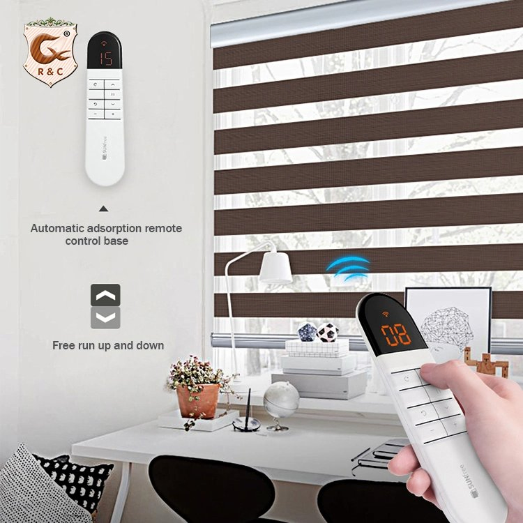 Manufacture Customized Size Zebra Blinds Shade Window Motorized Zebra Blinds