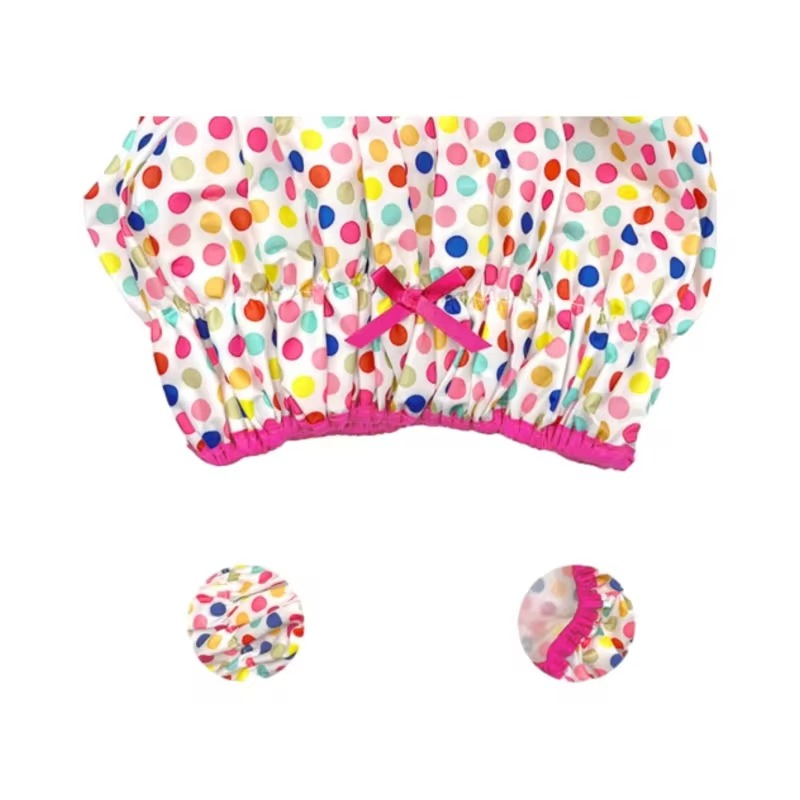 Promotional High Quality Waterproof Oversized Adjustable Elastic Band Durable Shower Caps