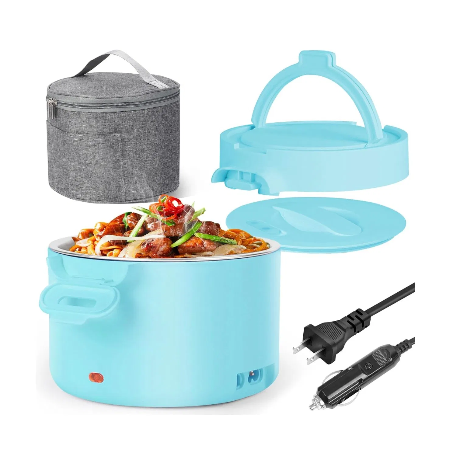 34oz 1L Electric Heated Lunch Box 3-in-1 Portable Food Warmer