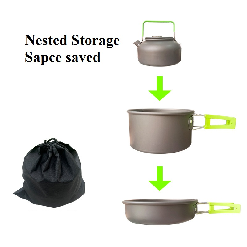 Алюминиевый походный набор посуды для пикника и кемпинга