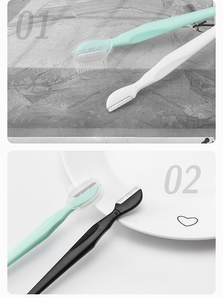 Private Label Safety Round Eyebrow Trimmer Razor with Plastic Cover