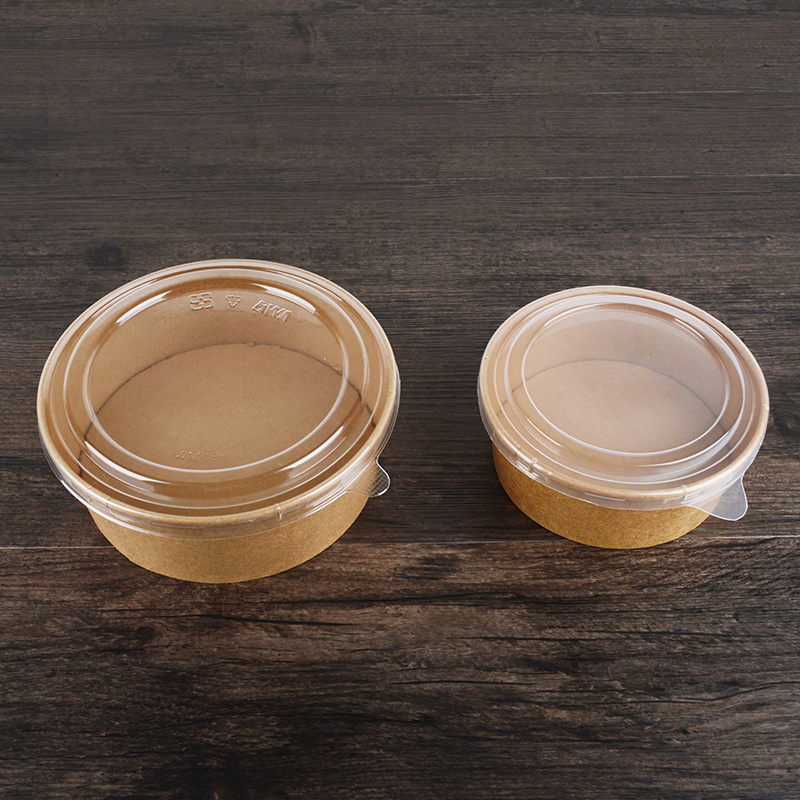 Крафтовая чаша для салата, жиронепроницаемая