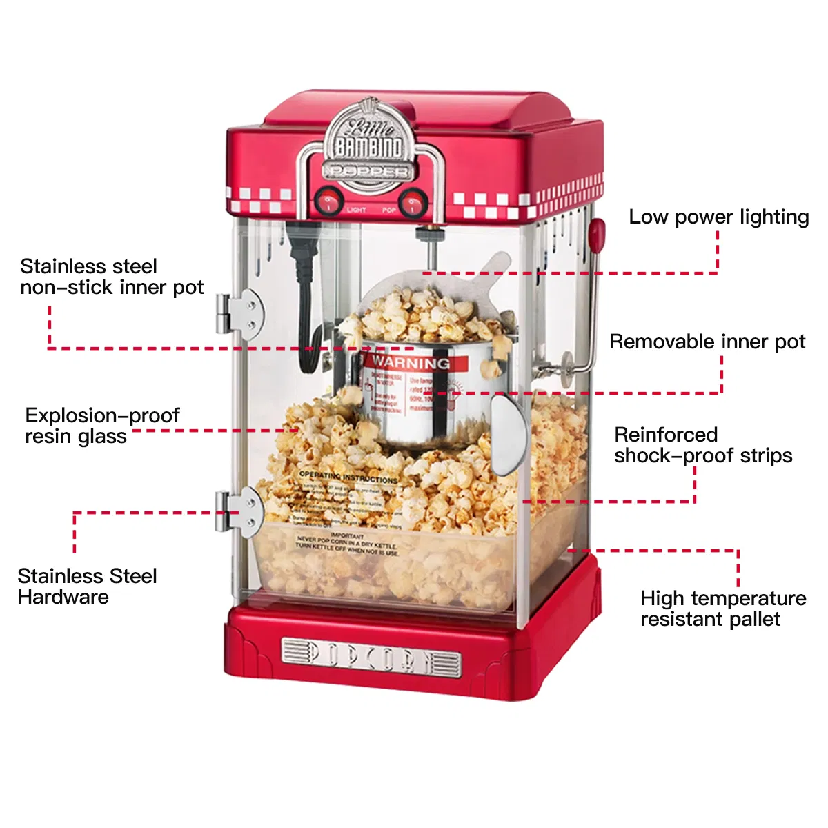 New Commercial Semi-Automatic Popcorn Machine