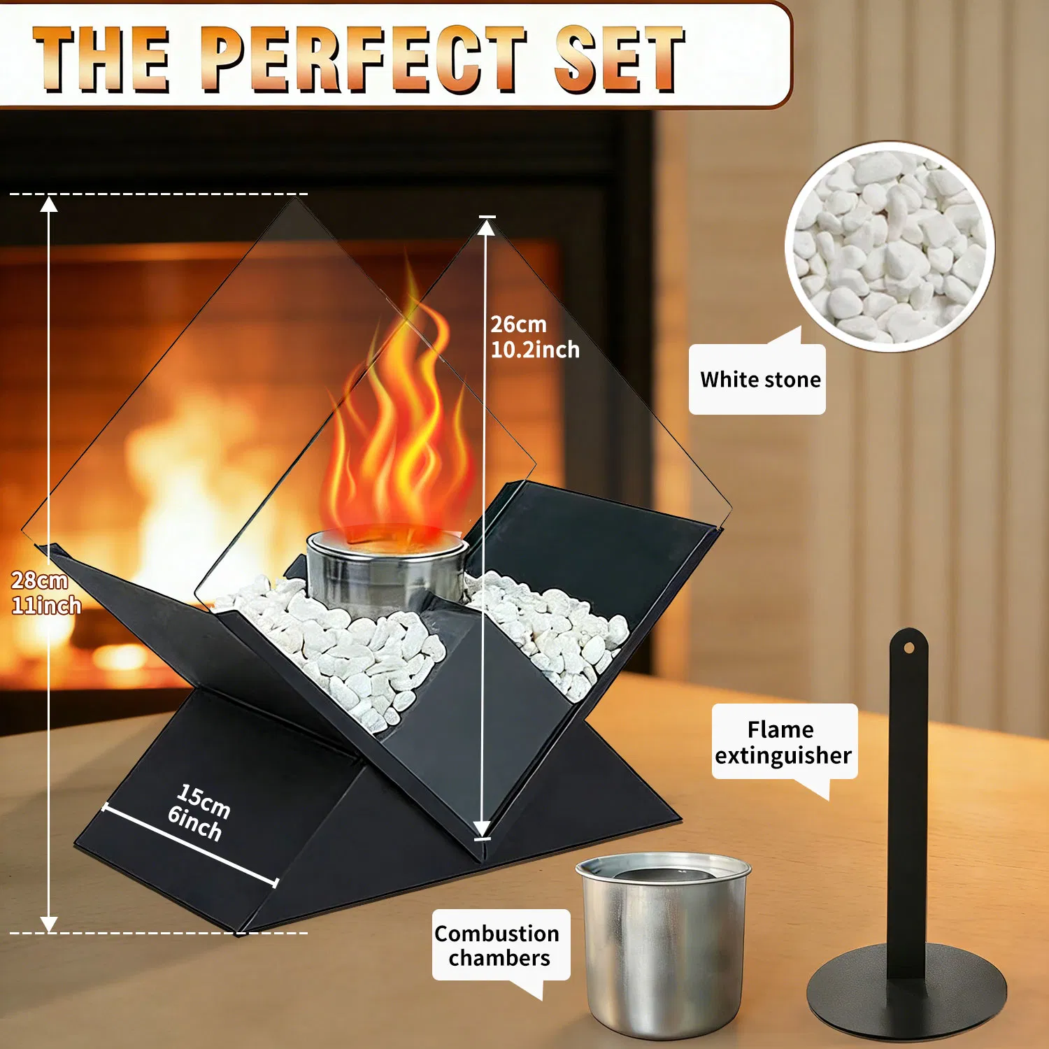 Cookwin Mini Stove Indoor Fireplaces Bio Ethanol Tabletop Fireplace Outdoor Modern Fire Pit for Home Decoration