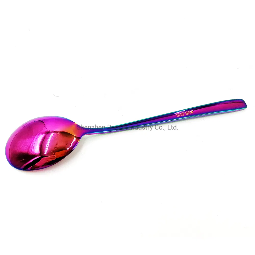 New Style Spoon Cheap Changed Color Stainless Steel Spoon and Fork Price