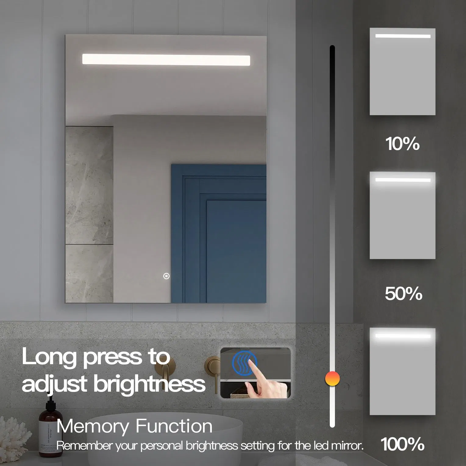 Ortonbath Designer Illuminated LED Bathroom Mirrors Light Sensor Touch Controlled Demister Pad Horizontal Vertical 1200 X 800 mm