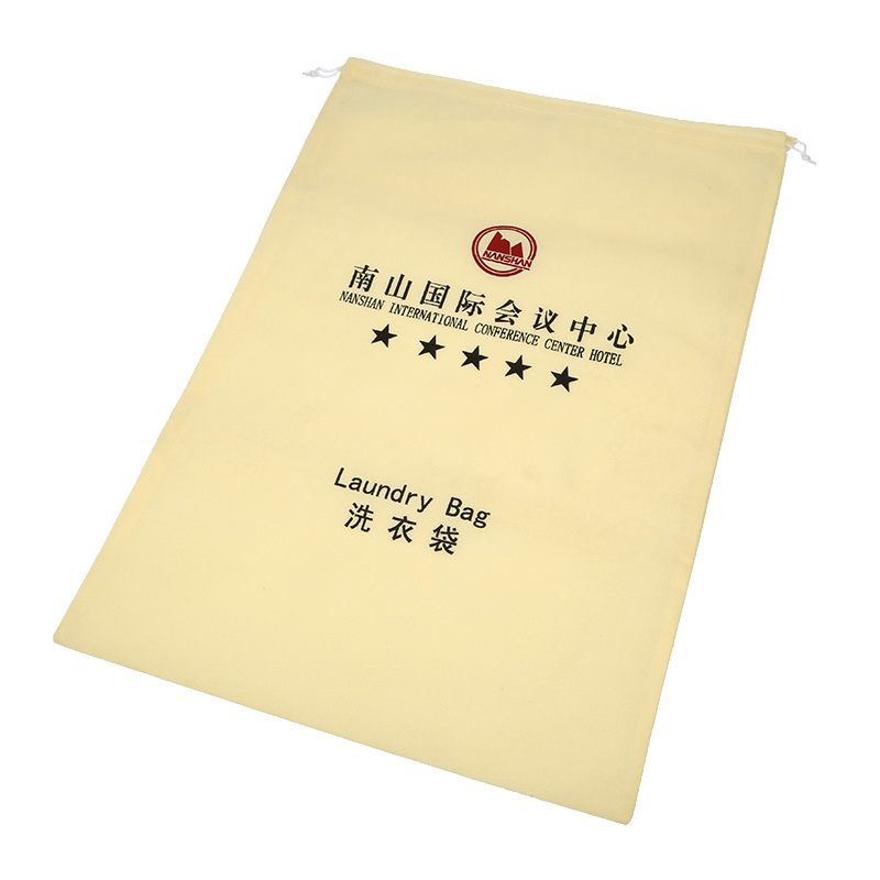 Disposable Drawstring Laundry Bag with Non Woven Type for Hotel