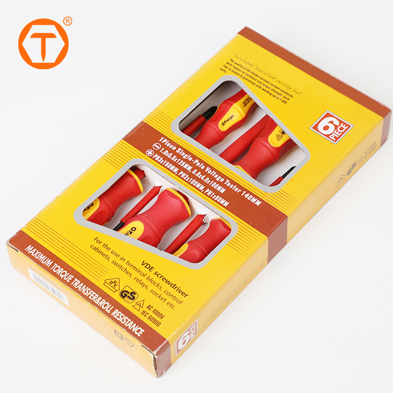 VDE Insulated Screwdriver 6 PCS Magnetic Tips Bit Screwdriver Set