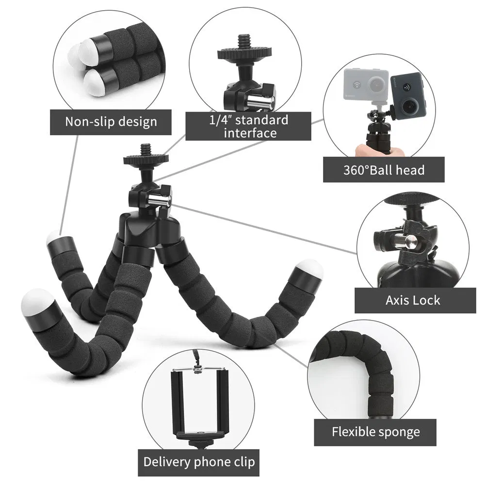 Top Seller 2022 Mini Flexible Sponge Octopus Desktop Mobile Phone Holder Tripod Stand for Smartphone
