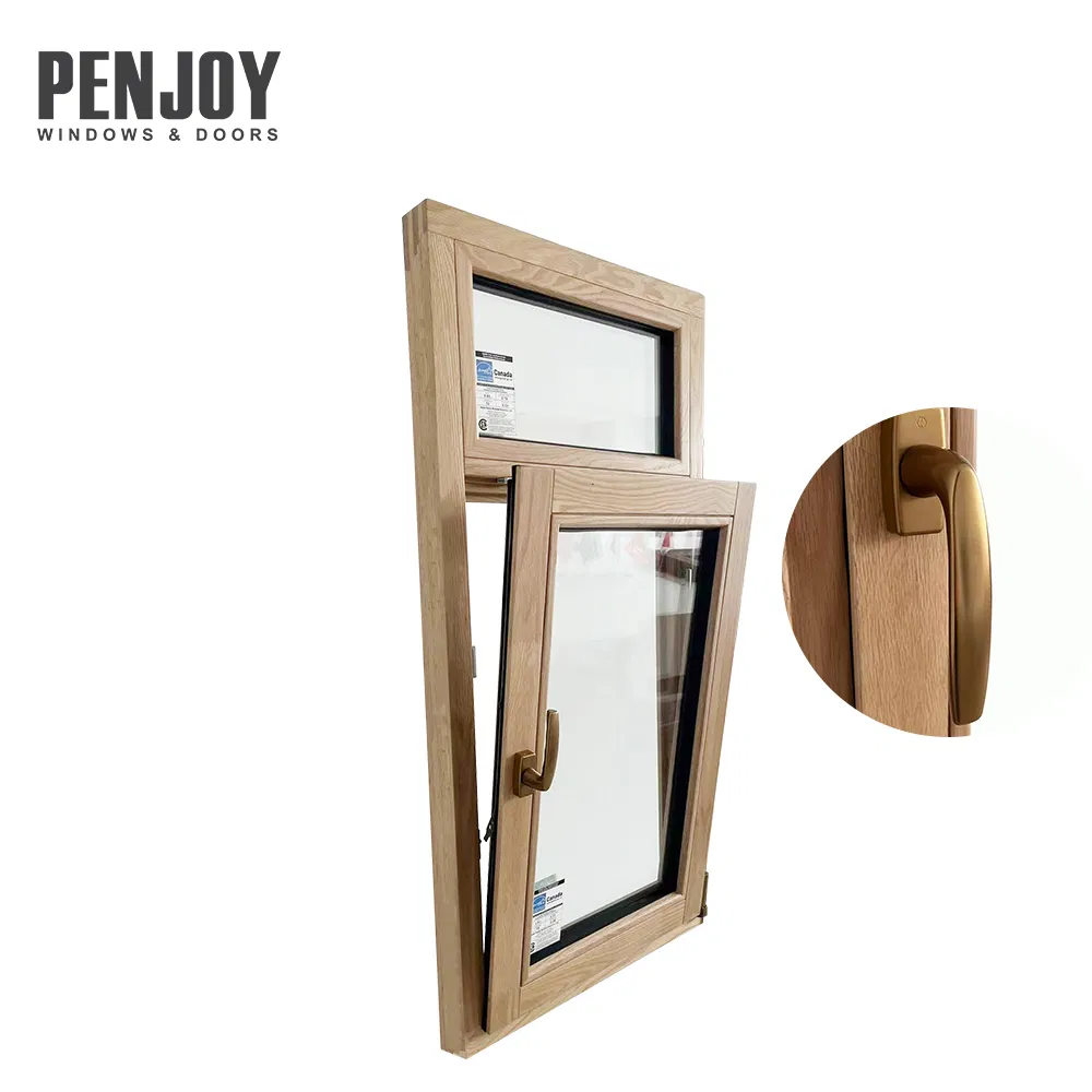 Prefinished Low Maintenance Oak Wood Window for Quick Installation Wood Window