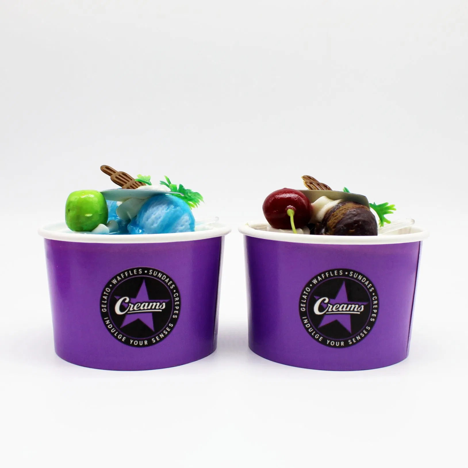 12oz Fresh Green DOT Style Paper Ice Cream Cups/Tubs/Container/Bowls Paper Yogurt Cups