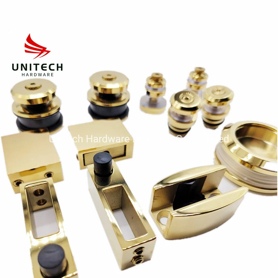 Gold Shower Stainless Steel 304 Glass Sliding Door Fitting Roller Wheels Kits
