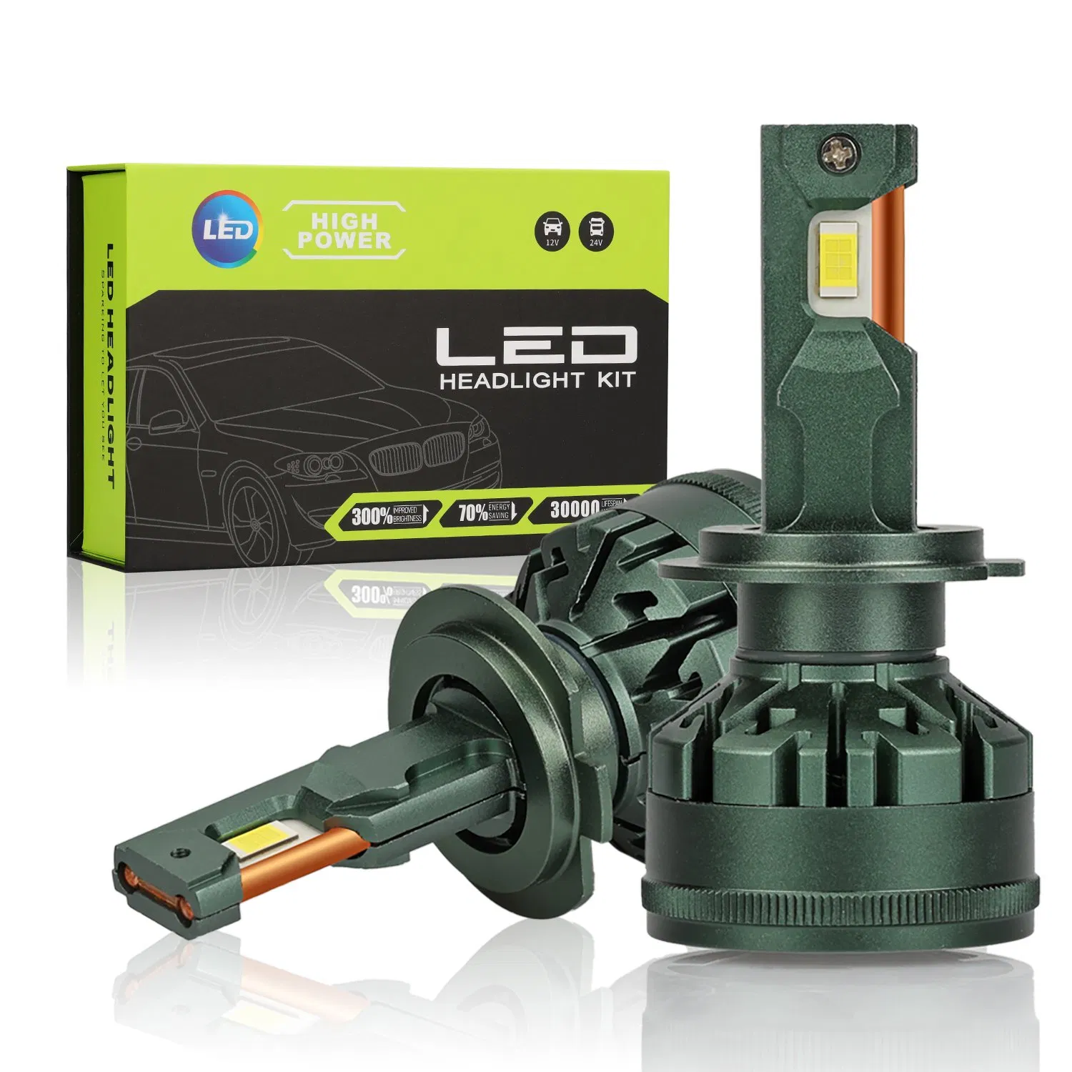 LED-лампа головного света 90W V30 для авто (H3, H4, H7, H11)