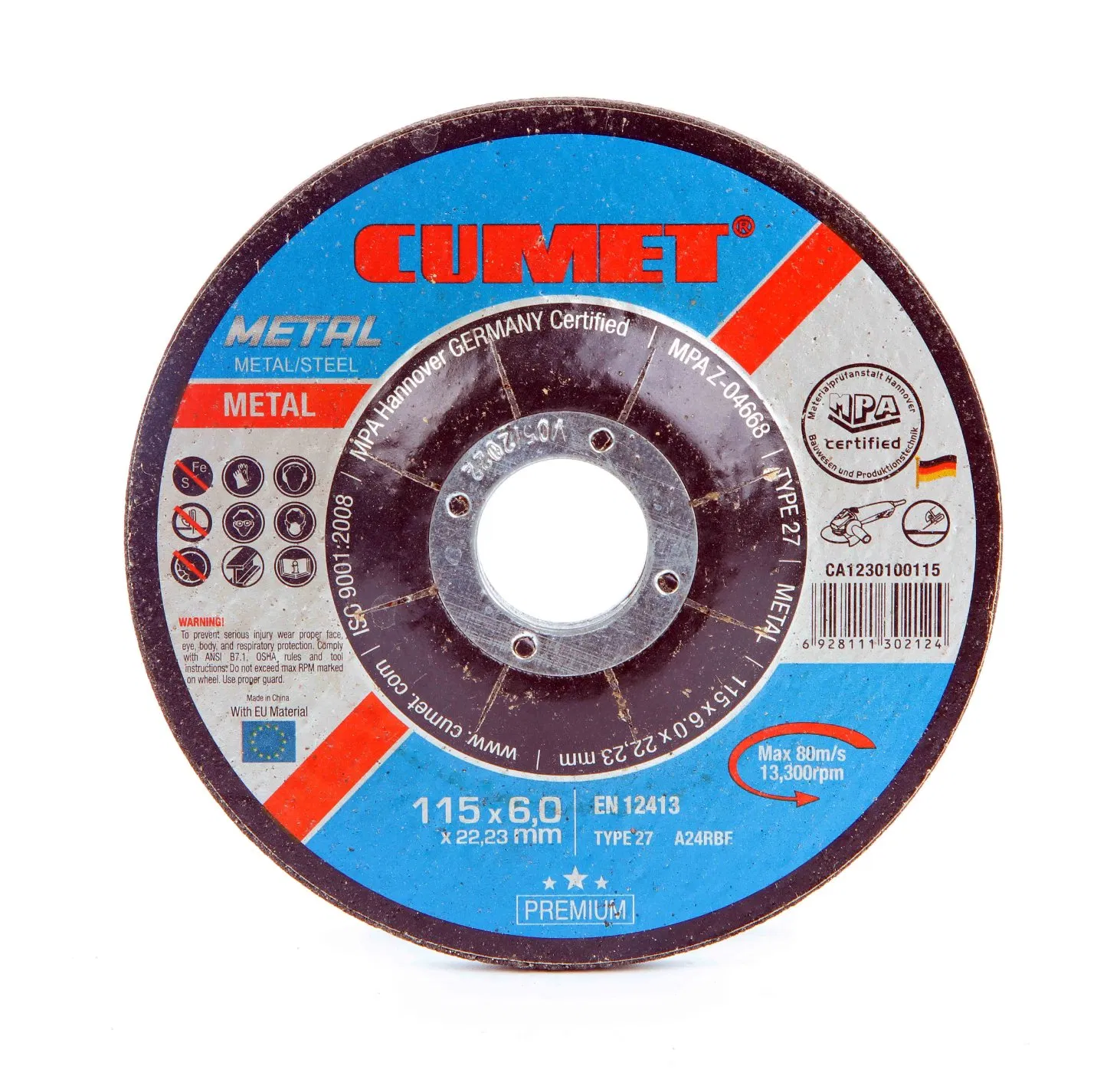 5" Grinding Abrasive Disc for Inox (125X6.4X22.23) Factory Price New Tech