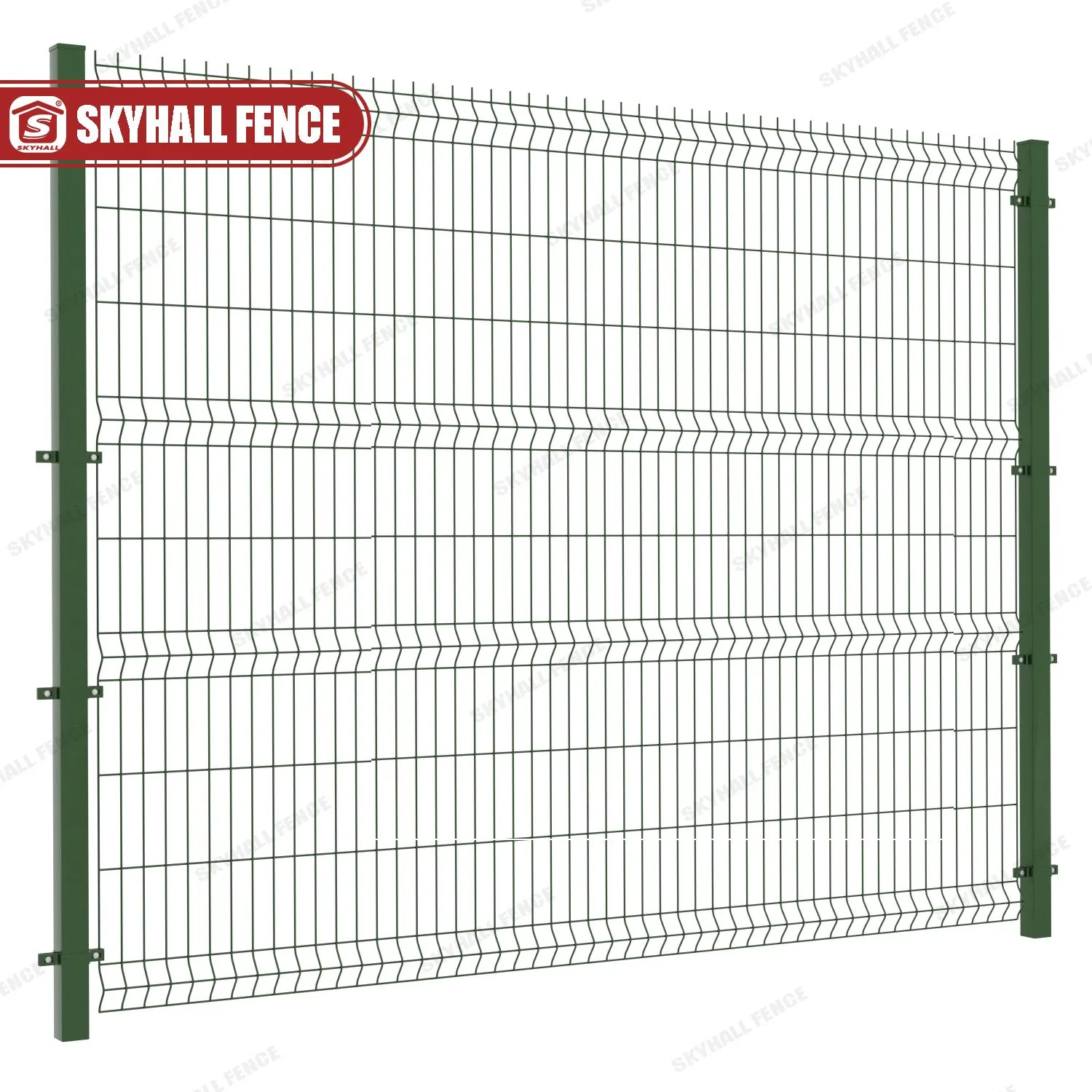 Green Powder Coated Galvanized 3D Welded Wire Mesh Fence for Stadium
