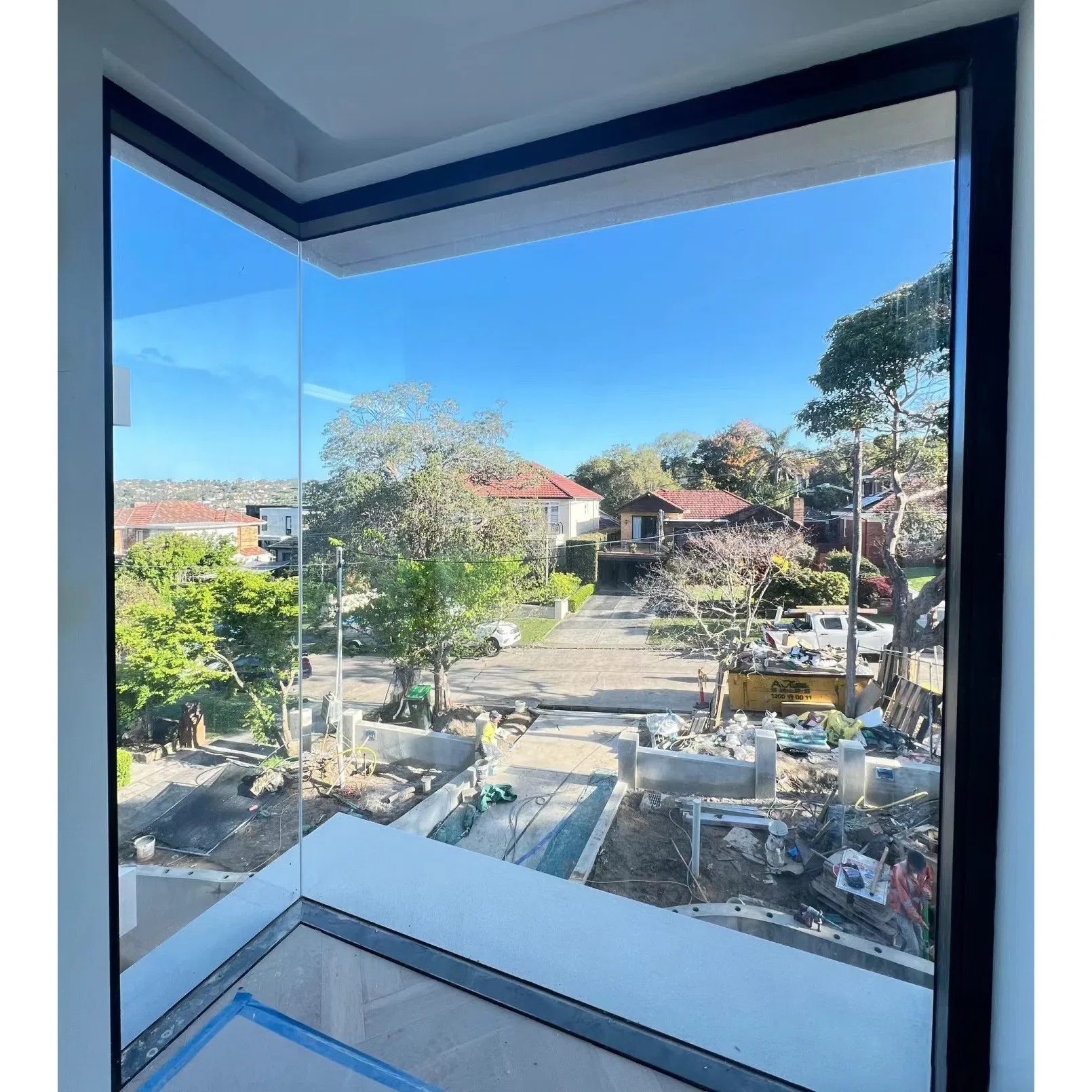 Factory Price Customized Aluminum/Aluminium Corner Fixed Windows with Clear Glass/Frosted Glass/Single Tempered Glass