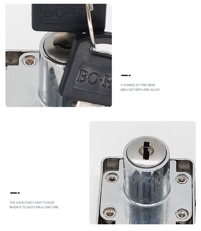 Customized Zinc Alloy Drawer Lock Office Metal Desk Drawer Lock New Style Furniture Lock with Master Key