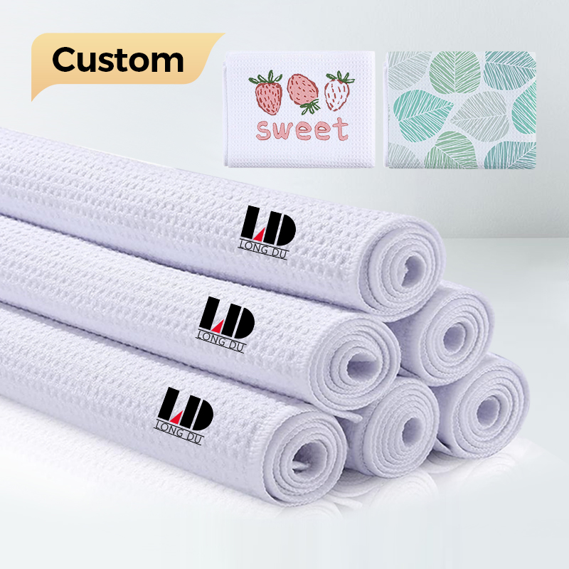 Eco-Friendly Custom Printed Microfiber Cleaning Cloths for Kitchens