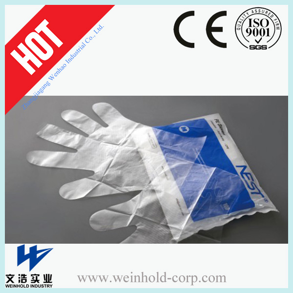 Protective Waterproof Disposable Plastic PE Glove Used in Hospital