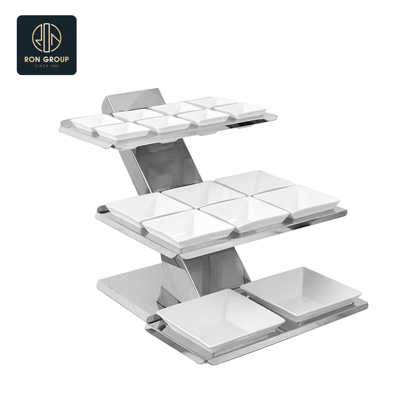 Commercial Stylish Multi-Tier Buffet Rack for Elegant Dining Displays