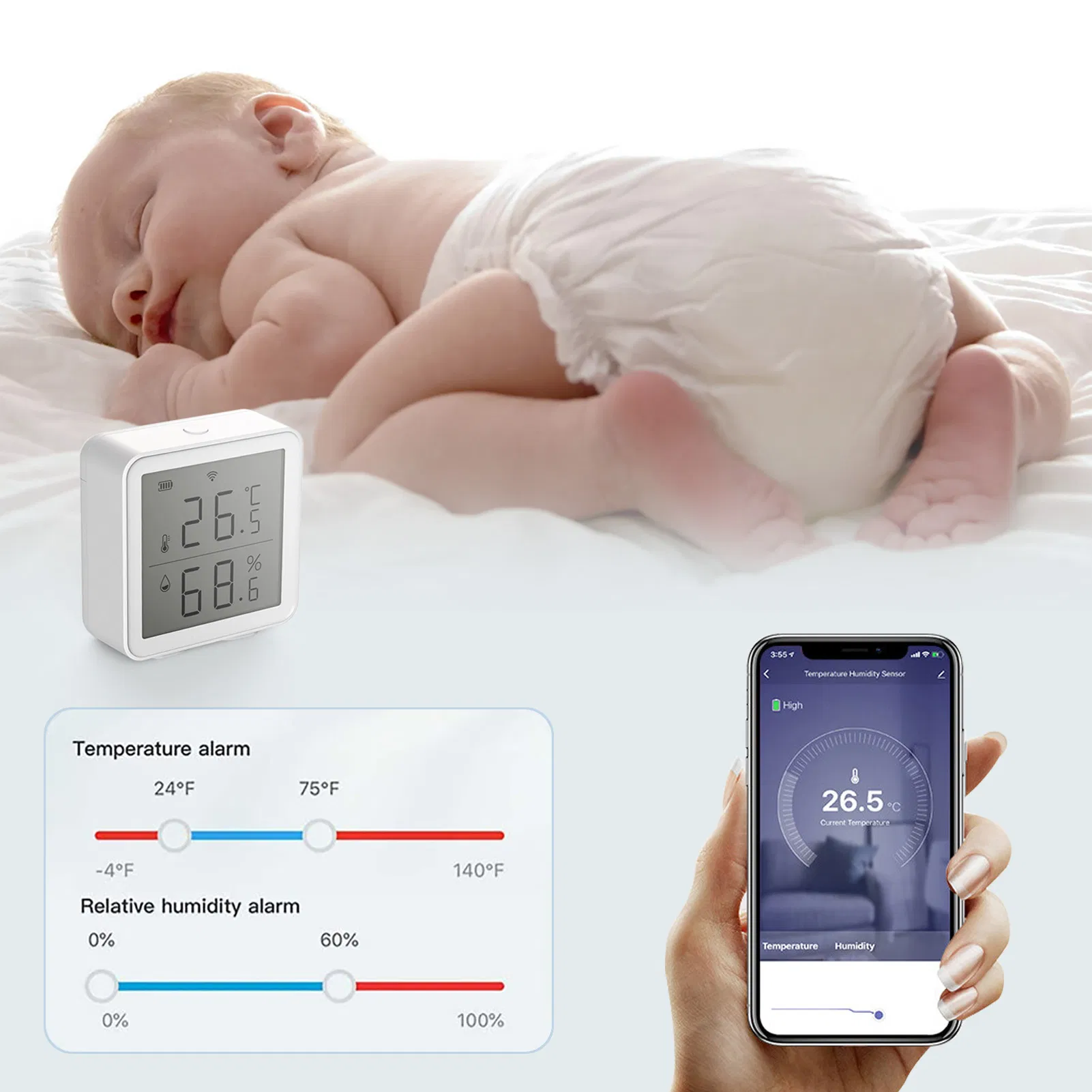 Tuya Smart Home WiFi Humidity Detector Wireless Temperature Detector