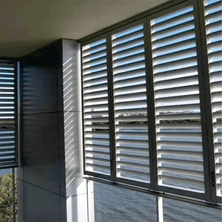 Customized Building Design Aluminum Sun Louver Exterior Shutters Horizontal Window Shutters