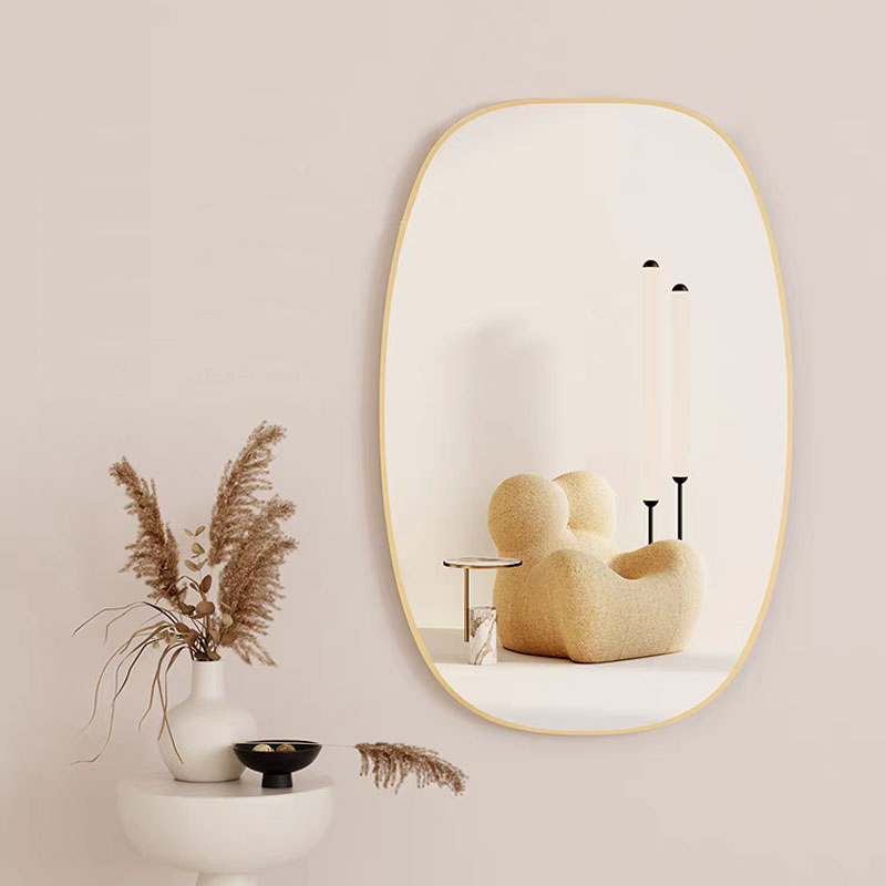 Modern Minimalist Creative Irregular Shaped Metal Frame Decorative Wall Mirror Bathroom Vanity Mirror