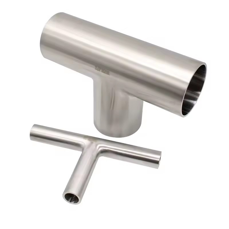 201 Stainless Steel Tee Sanitary Grade Equal Diameter T-Shaped Tee Polished Surface Treatment Short Tee