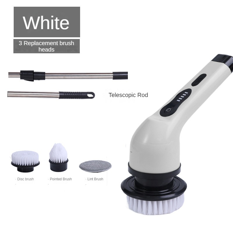 Retractable and Replaceable Brush Head Household Kitchen Bathroom Handheld Electric Cleaning Brush