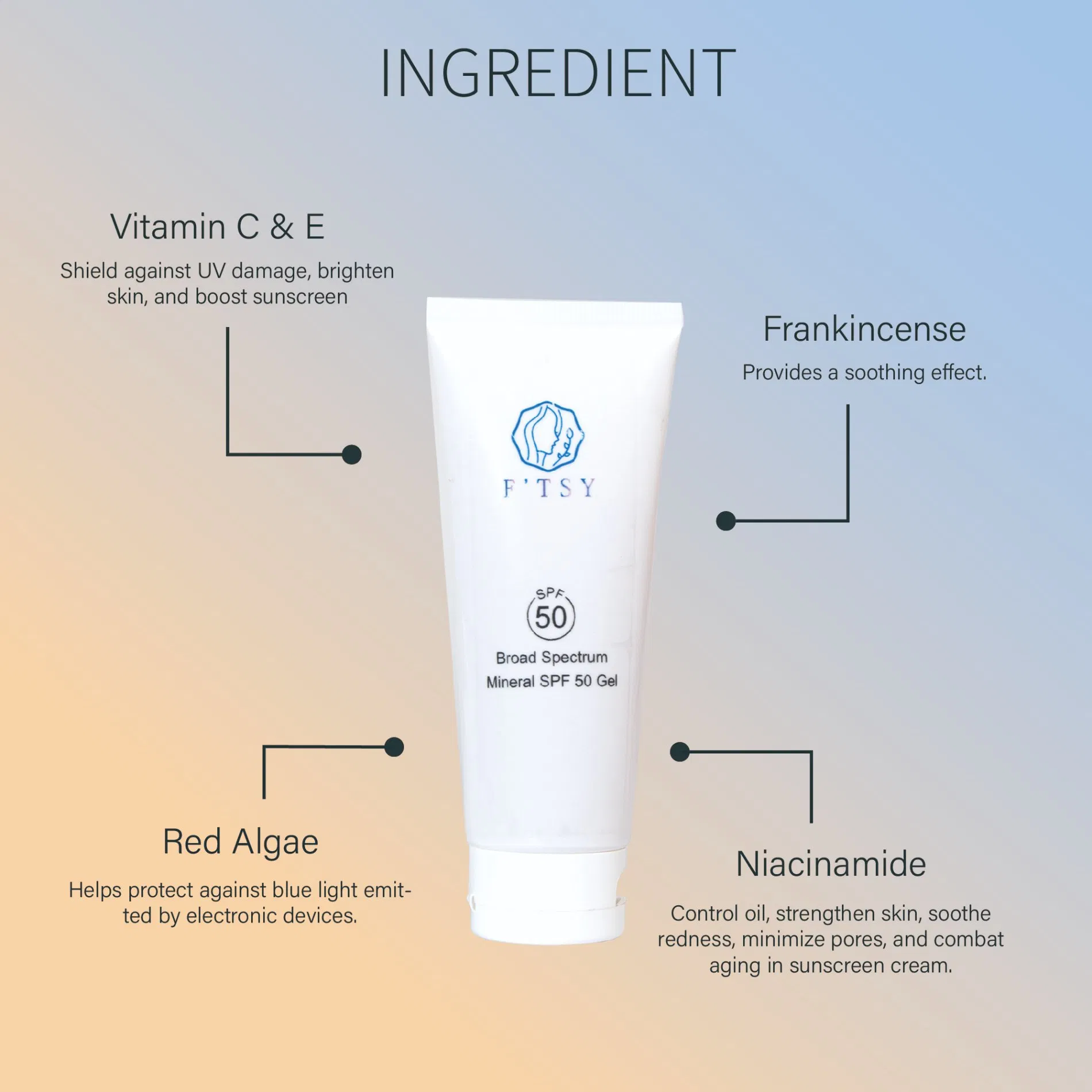 Private Label Transparent Sunscreen Spectrum Weightless Refreshing Sunscreen Gel