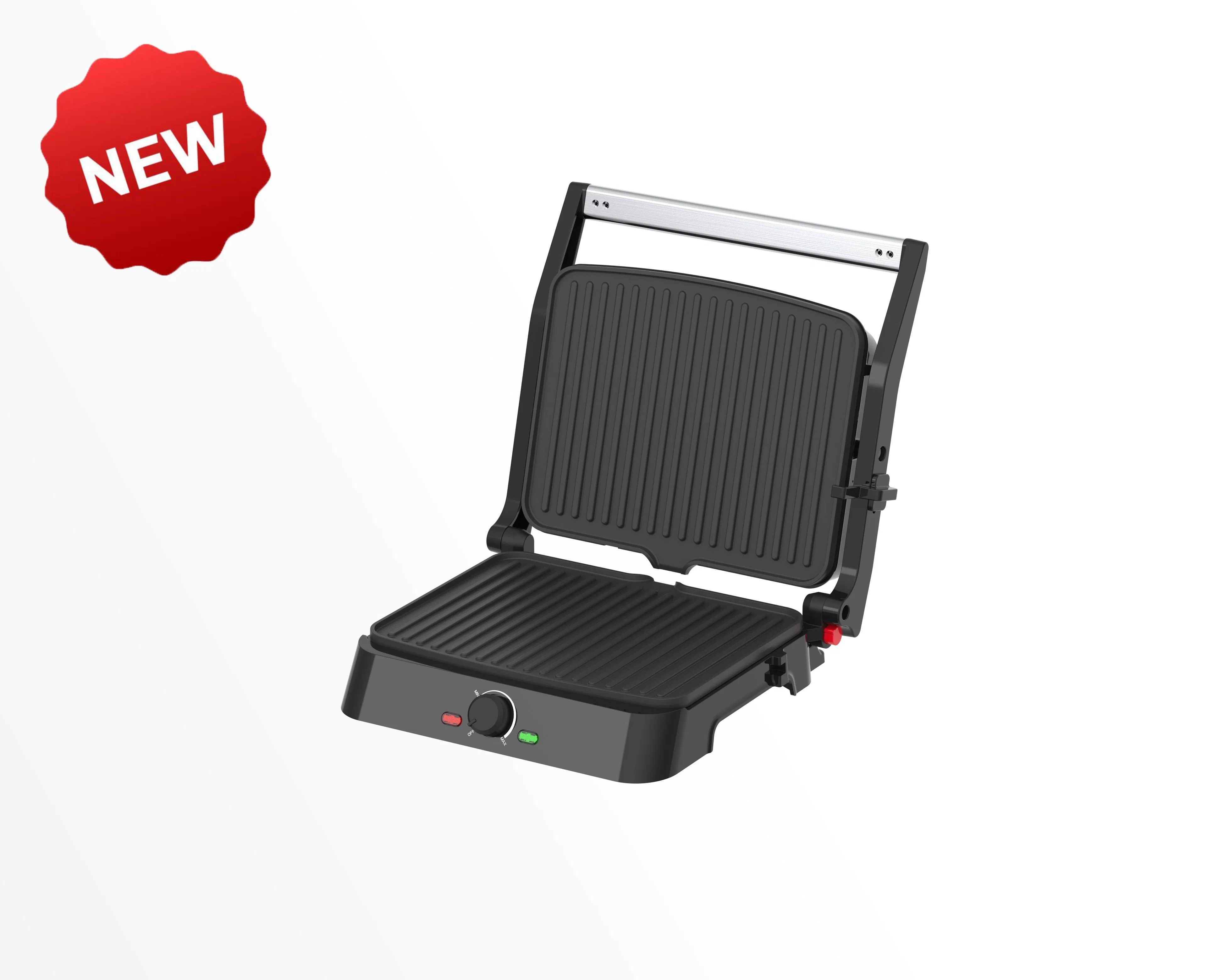 China-Made Non-Stick Panini Press Grill with Large Non-Stick Plates for Gourmet Sandwiches